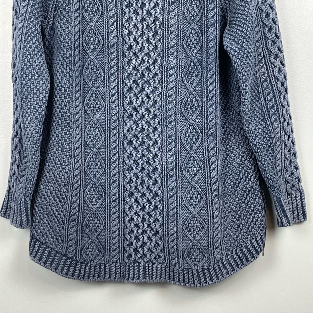 L.L. Bean Signature cotton fisherman tunic sweater, washed blue, large. - Picture 5 of 10